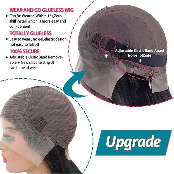 IUPin 13x4 Body Wave Lace Front Wigs Human Hair 250% Density HD Transparent Frontal Wigs for Women Human Hair Wig Glueless Pre Plucked with Baby Hair 26 Inch Full and Thick 12A Brazilian Hair