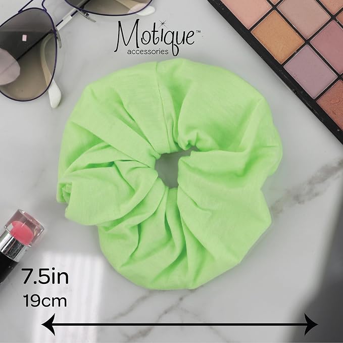 Motique Accessories Jumbo Cotton Scrunchie - Light Green
