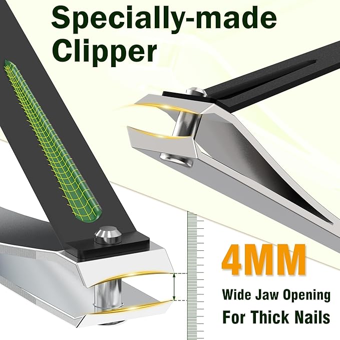 Long Handled Toenail Clippers，4mm Large Opening/No Need to Bending，for Seniors, Overweight, Disabled and Pregnant.(34" / White)