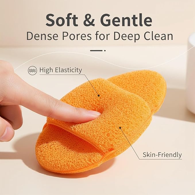 6Pcs Large Facial Sponges Set, Cleansing Puff, – 6.5x5 in Soft Face Sponge, Reusable Makeup Remover Exfoliating Pads,Daily Deep Cleansing with Drain Clip (6PCS)