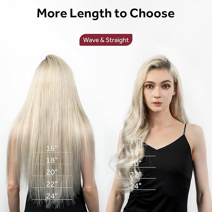 Clip in Hair Extensions Real Human Hair, Remy Hair Extensions Clip In Human Hair Thick and Silky, Ash Blonde Highlighted Platinum Blonde #P17A/60A 20Inch 120G 7PCS