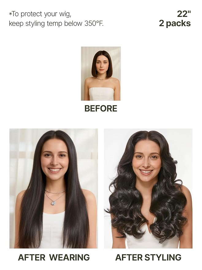 Frodio Clip Ins Hair Extensions Black 20 inches Remy Real Human Hair Seamless Silk Long Straight Full Thick Virgin Brazilian Jet Black Natural Color Beauty For Women Can Be Body Wave 135g 9 Piece