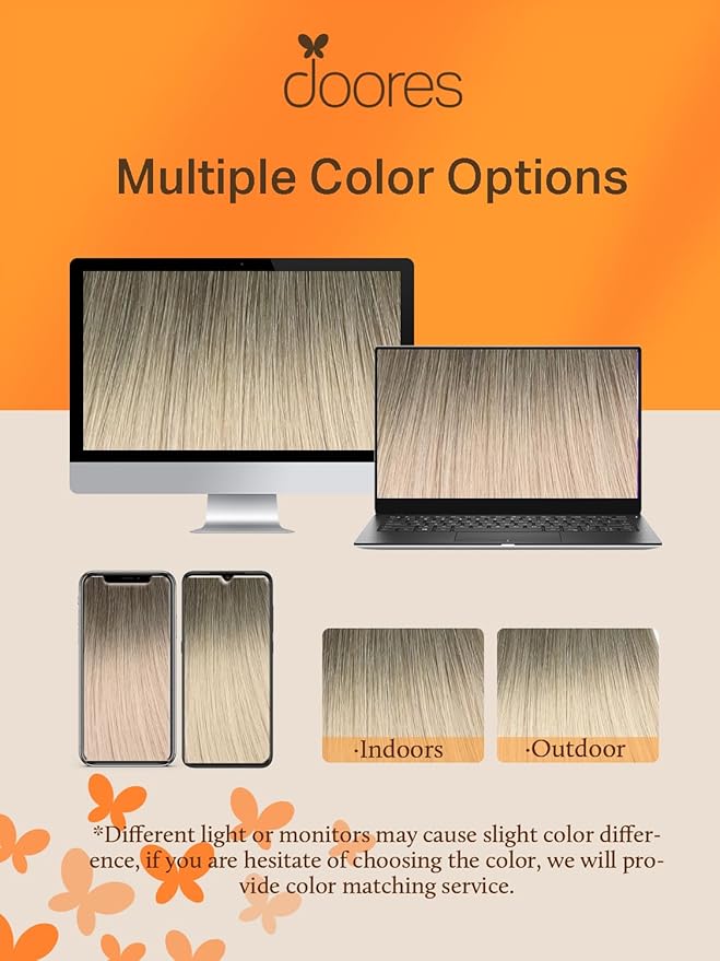 DOORES Real Human Hair Extensions, Light Ash Brown to Ash Blonde, 12 Inch, 80g, 40pcs, Straight Remy Hair