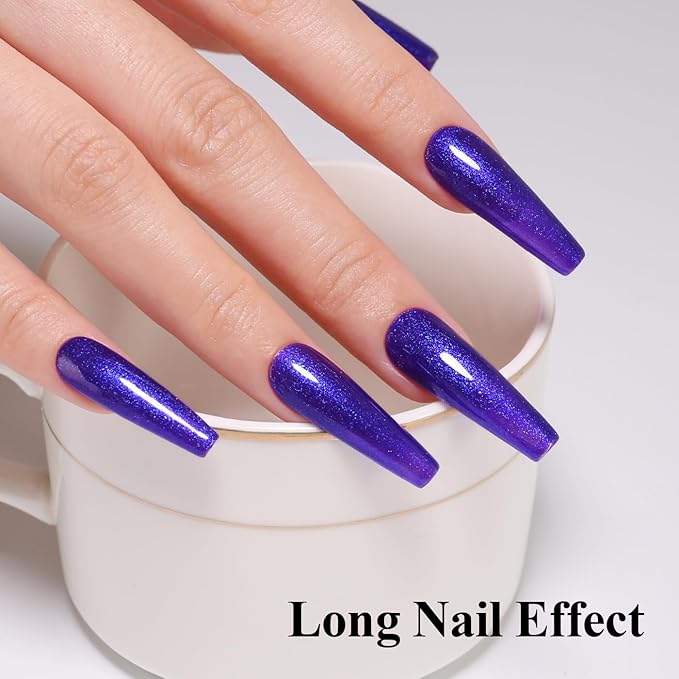 10ml Hema Free Glitter Blue Gel Nail Polish Soak Off Long Lasting Salon DIY at Home Gift for Women 1Pcs