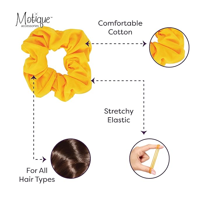 Jumbo Cotton Scrunchie Hair Tie - Yellow