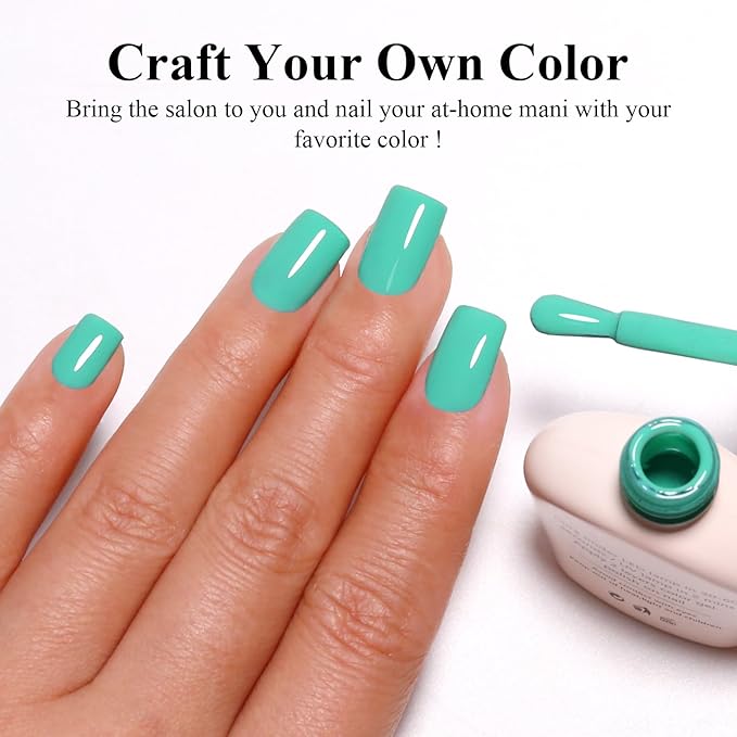 Imtiti Pastel Cyan Gel Nail Polish, 1Pcs Candy Cyan Soak Off UV LED Gel Polish, Long Lasting, Nail Art Manicure Salon DIY at Home for Spring and Summer (0.34 Fl Oz-950)