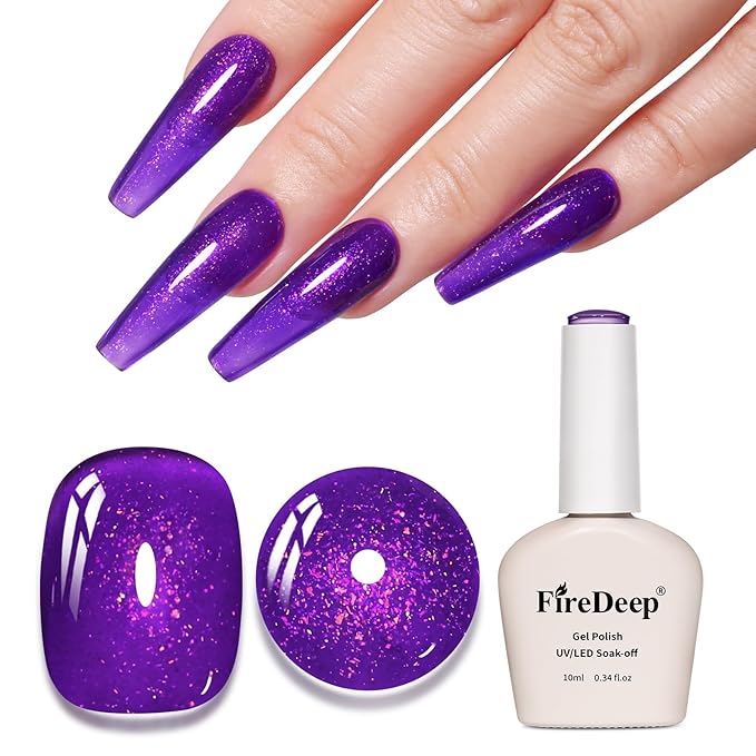 10ml Hema Free Glitter Gel Nail Polish Soak Off Long Lasting Purple Gel Polish Salon DIY at Home Gift for Women 1Pcs