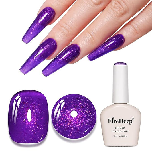 10ml Hema Free Glitter Gel Nail Polish Soak Off Long Lasting Purple Gel Polish Salon DIY at Home Gift for Women 1Pcs