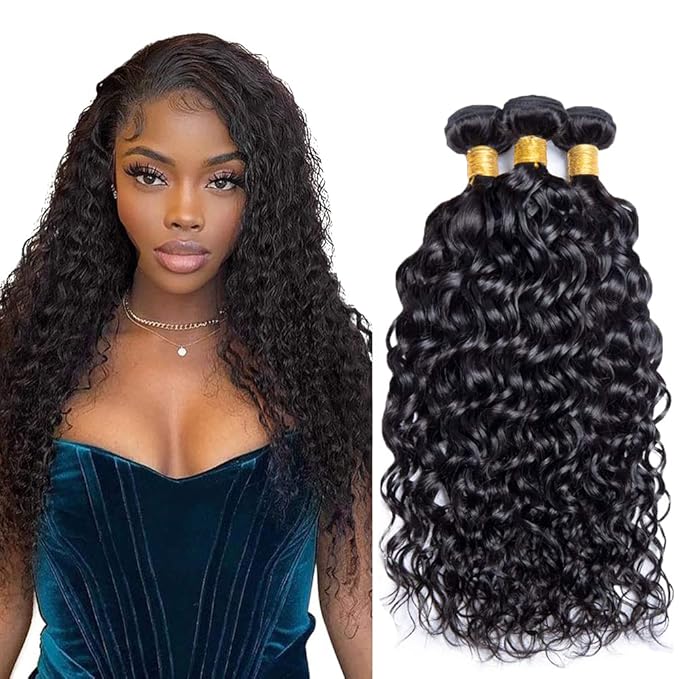 22 24 26 inch Water Wave Bundles Wet and Wavy Bundles Human Hair Mixed Length Brazilian Remy Black Water Wave Human Hair Bundle