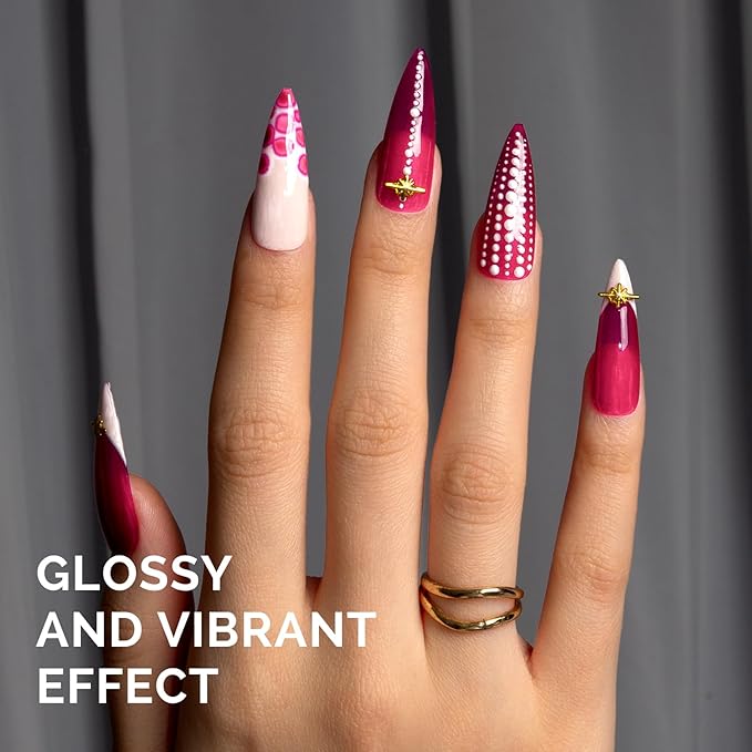 MelodySusie Jelly Purple Gel Nail Polish,0.5fl oz Soak Off UV LED Transparent Purple Red Gel Polish Nail Art Manicure Salon DIY Nail Design Decoration at Home Christmas Gift for Women-1652