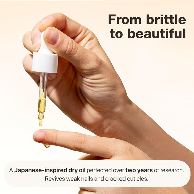Onsen Secret Nail & Cuticle Repair Oil (2x30ml) - Dry Oil Formula - Japanese Tsubaki, Tea Tree & Jojoba - Strengthens Nails, Repairs Cuticles, Hydrates Skin & Hair - Natural & Vegan