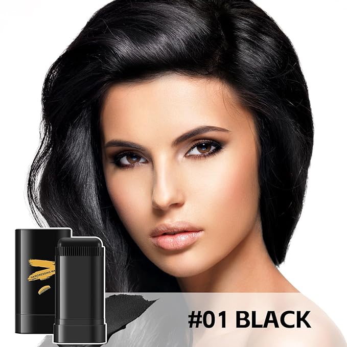 Boobeen Root Touch Up Hair Color Stick，Blendable Hairline Powder for Gray Coverage，Long Lasting Root Cover Up & Thinning Edges,Natural Finish for Women & Men