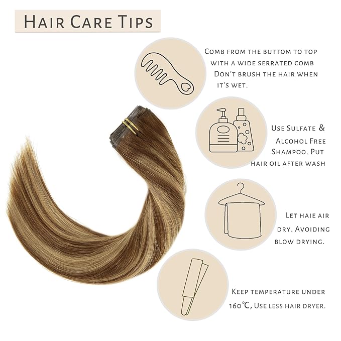 Caliee 22 Inch Hair Extensions Clip in Human Hair R4-4/27 Chocolate Brown to Caramel Blonde Seamless Clip in Hair Extensions Real Human Hair 8Pcs 115G Thickened Soft Natural Long Straight