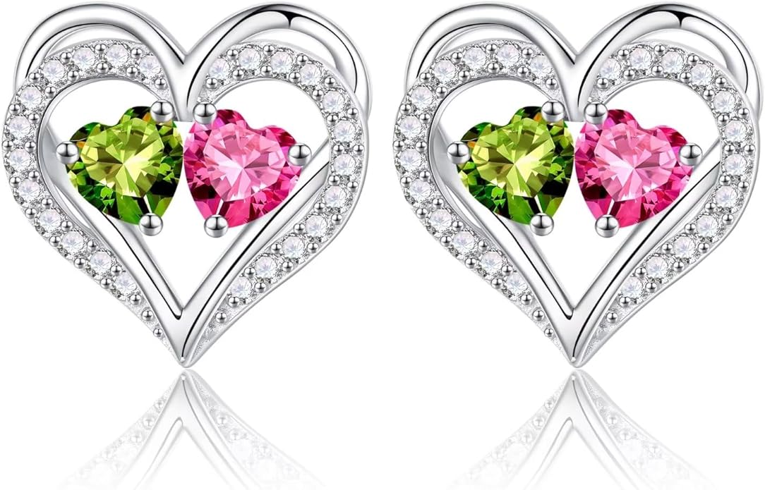 Iefil Christmas Gifts for Women Wife - 925 Sterling Silver Birthstone Earrings, Anniversary Birthday Gifts for Women Wife Girlfriend Mom