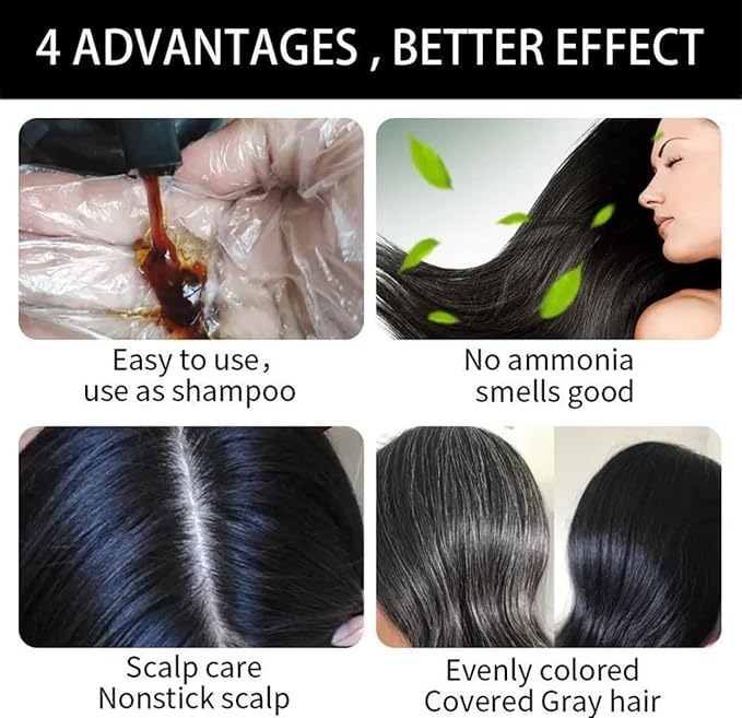 Hair Dye Color Shampoo (7 Colors Available to Choose) 500mL each (DARK WINE RED, 500mL)