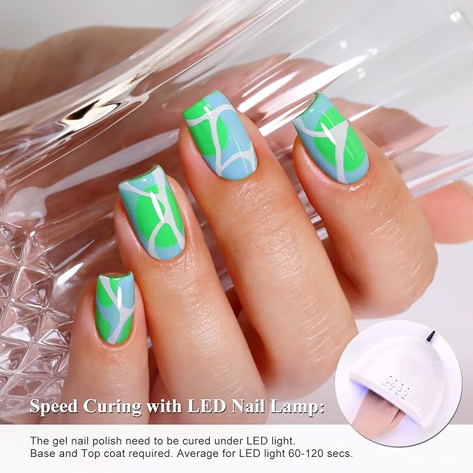 Imtiti Gel Nail Polish, 1Pcs Green Soak Off UV LED Gel Polish, Long Lasting, Nail Art Manicure Salon DIY at Home for Spring and Summer (0.34 Fl Oz-967)