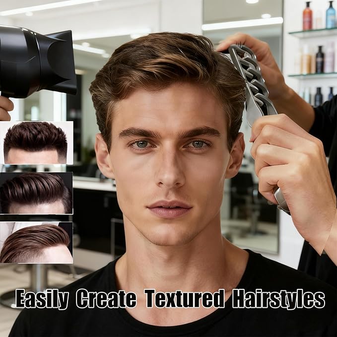 2PCS Texture Comb, 2025 Upgrade Volumizing Wide Tooth Hair Styling Comb, Men's Fluffy Texture Hair Styling Appliances