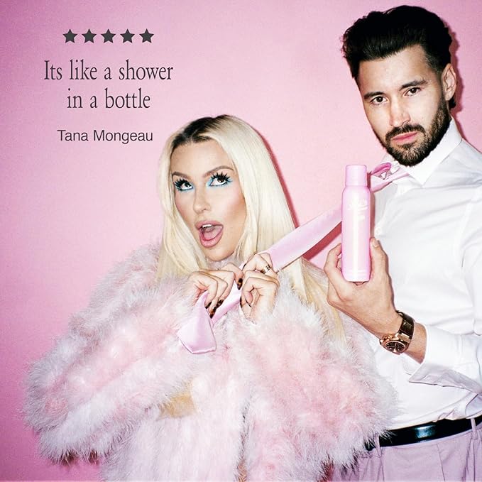 Jeff's Barbershop x Tana Mongeau Dry Shampoo, Clear Dry Shampoo Hair Spray, No White Residue, Talc Free, All Hair Types, 4.1 fl oz