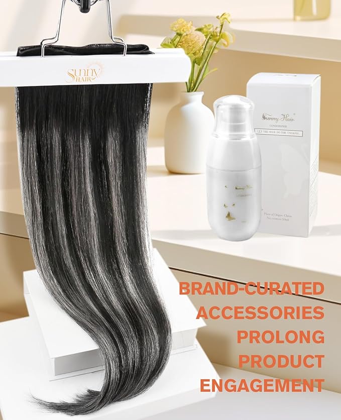 Sunny Hair Genius Weft Extensions Human Hair Sew In Extensions Ombre Genius Weft Hair Extensions Hand Tied Sew in Human Hair Extensions Black Ombre Silver Grey 18 Inch 60G
