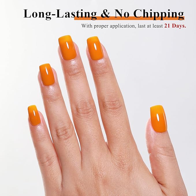 Imtiti 10ml Dark Orange Gel Nail Polish, Pumkin Orange UV Gel Polish for Nail Art Soak off UV Led Salon DIY at Home Gift for Women 1PCS