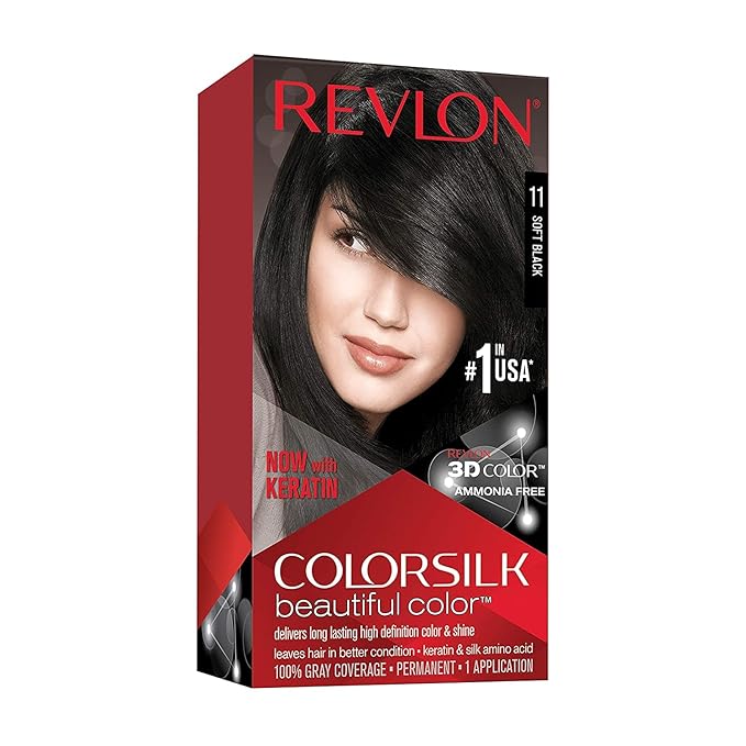 Revlon ColorSilk Beautiful Color, Soft Black [11] 1 ea (Pack of 8)