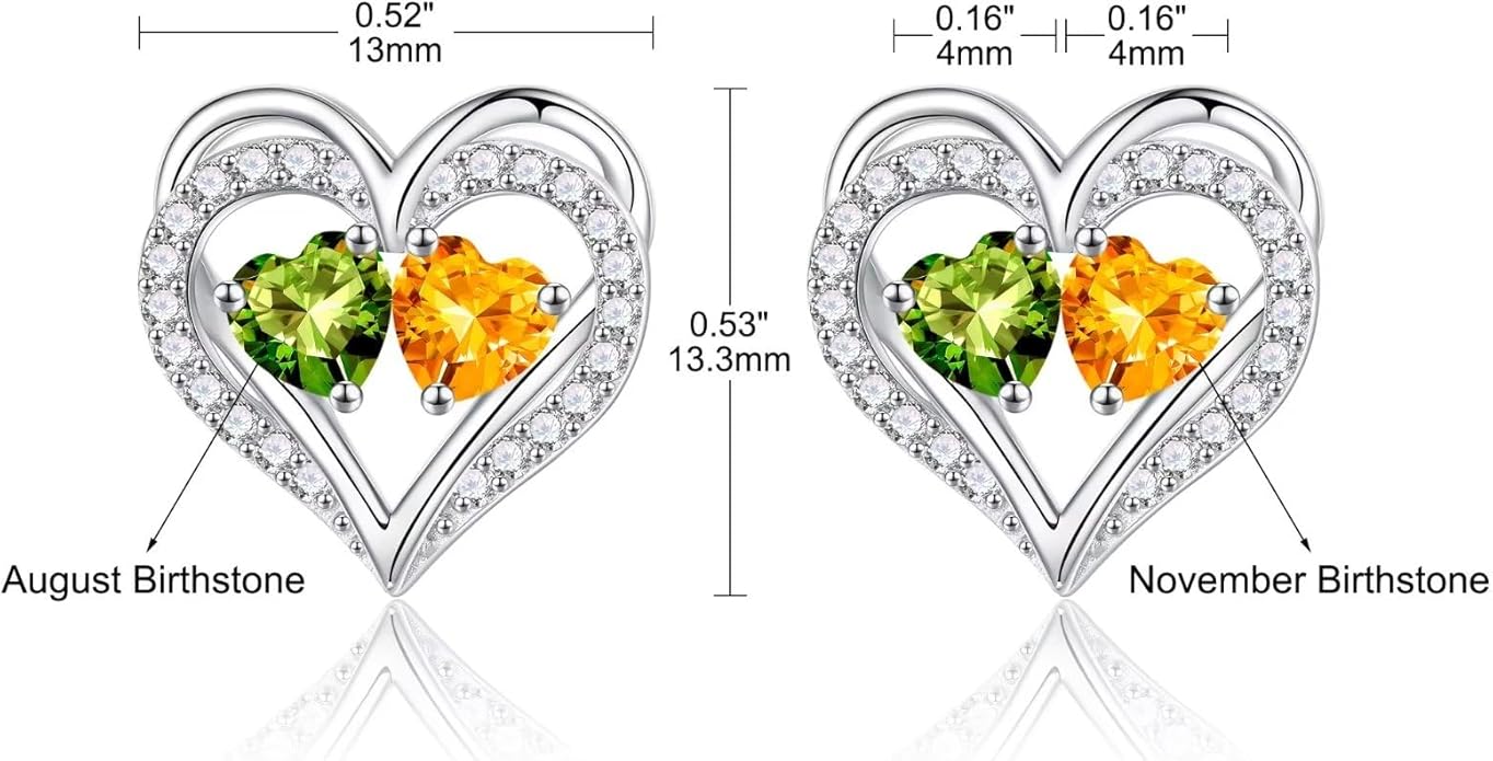 Iefil Christmas Gifts for Women Wife - 925 Sterling Silver Birthstone Earrings, Anniversary Birthday Gifts for Women Wife Girlfriend Mom