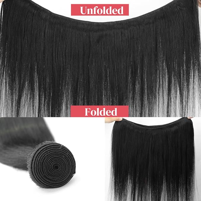 24 Inch One Bundle Human Hair Straight Bundles Human Hair 100% Unprocessed Brazilian Virgin Human Hair Bundles Natural Black