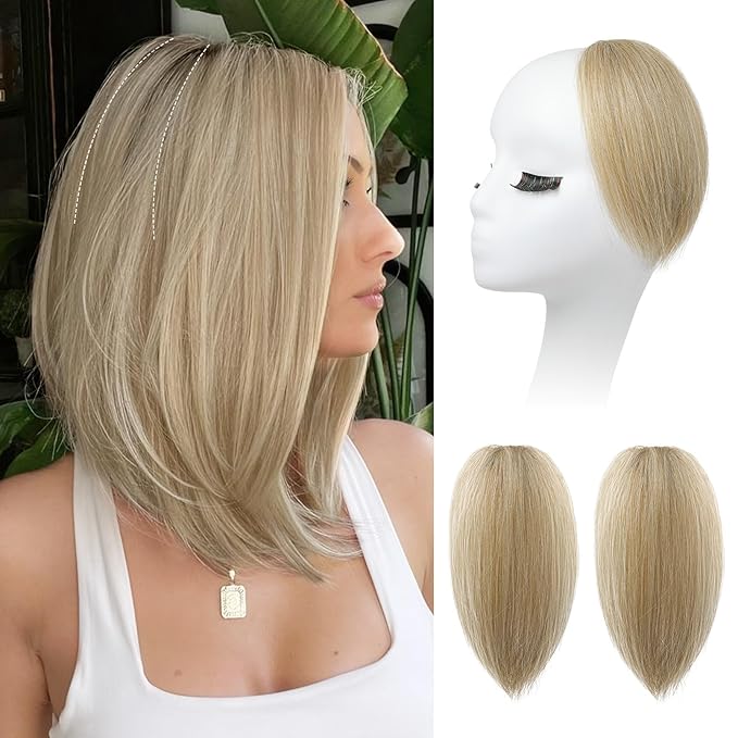 REECHO Clip in Hair Volumizer, Short Thick Clip in Hairpieces Adding Extra Hair Volume Extensions for Women with Thin Fine (Medium Blonde, 8 Inch(Pack of 2))