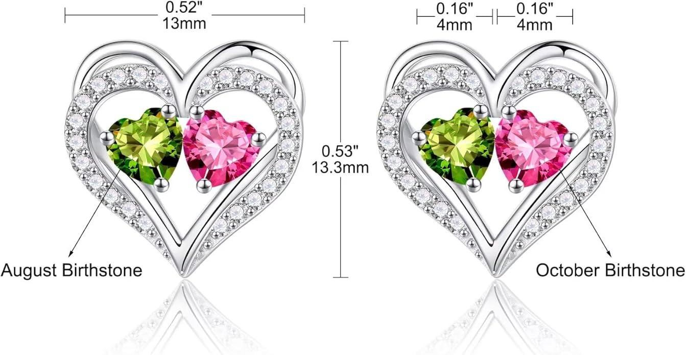 Iefil Christmas Gifts for Women Wife - 925 Sterling Silver Birthstone Earrings, Anniversary Birthday Gifts for Women Wife Girlfriend Mom