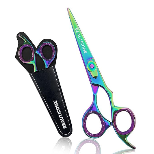 BEAUTICONE Hair Cutting Scissors, Professional 6.5" Barber Shears for Haircut Men/Women, Beard & Mustache Trimming Stainless Steel Hairdressing Scissors, Adjustable Screw