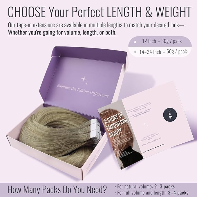 Fshine Tape in Hair Extensions Human Hair 22 Inch Ash Blonde and Platinum Brlonde Balayage Tape in Extensions Real Human, Long, Great for Stage Performance 20 pcs 50 g