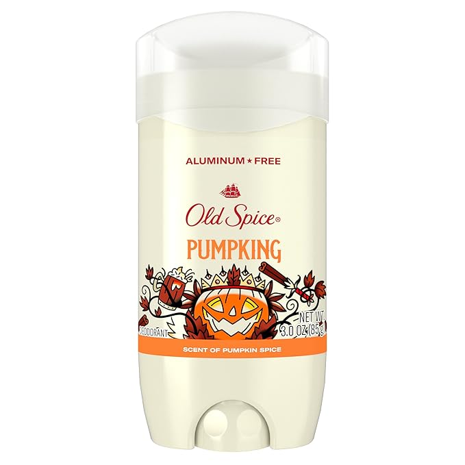 Old Spice Aluminum Free Deodorant for Men, Holidudes Limited Edition, 24/7 Holiday Freshness, Odor Protection, Stocking Stuffer, PumpKing Pumpkin Spice Scent, 3.0 oz