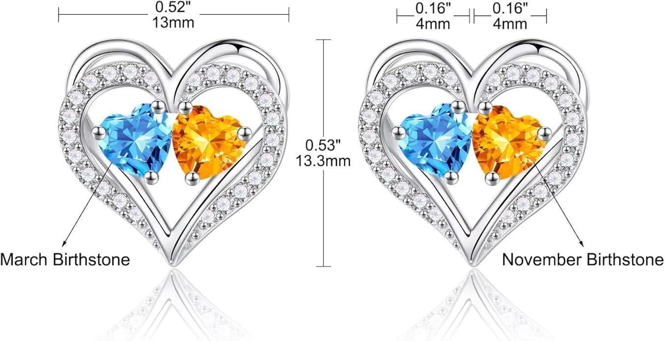 Iefil Christmas Gifts for Women Wife - 925 Sterling Silver Birthstone Earrings, Anniversary Birthday Gifts for Women Wife Girlfriend Mom