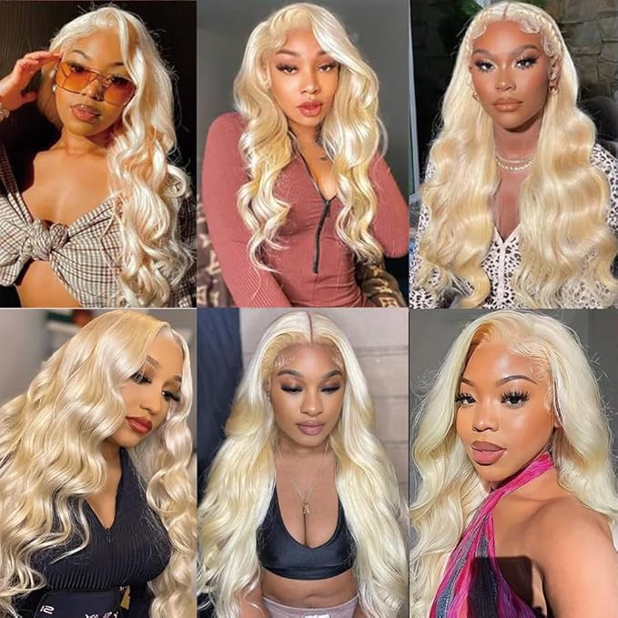 Freiuoke 613 Bundles Blonde Body Wave Bundles Human Hair Brazilian Unprocessed Virgin Hair 32 Inch One Blonde Bundle Human Hair Extensions 50g