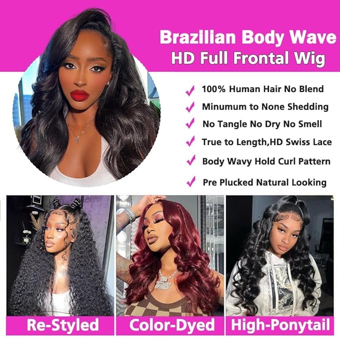 IUPin 250 Density HD Body Wave Lace Front Wigs Human Hair Pre Plucked Glueless Human Hair Wigs for Women 13x4 Transparent Lace Frontal Wigs with Natural Hairline 24 Inch Bleached Knots