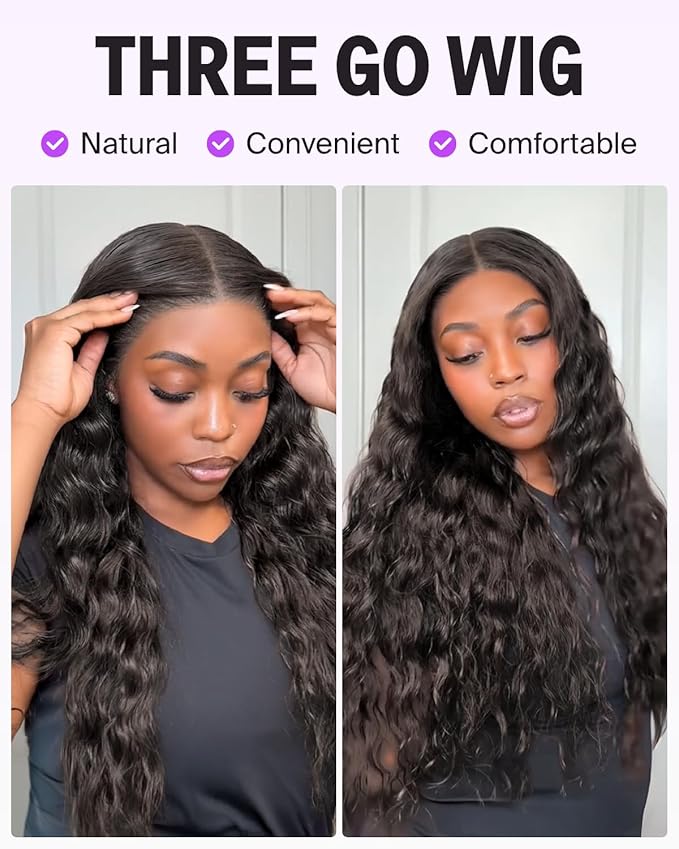220% Density Glueless Loose Deep Wave Lace Front Wigs Human Hair Pre Plucked Pre Cut Upgraded Ear-to-Ear HD Lace Frontal Wig 13x6 Glueless Drawstring Wigs Human Hair 26 Inch