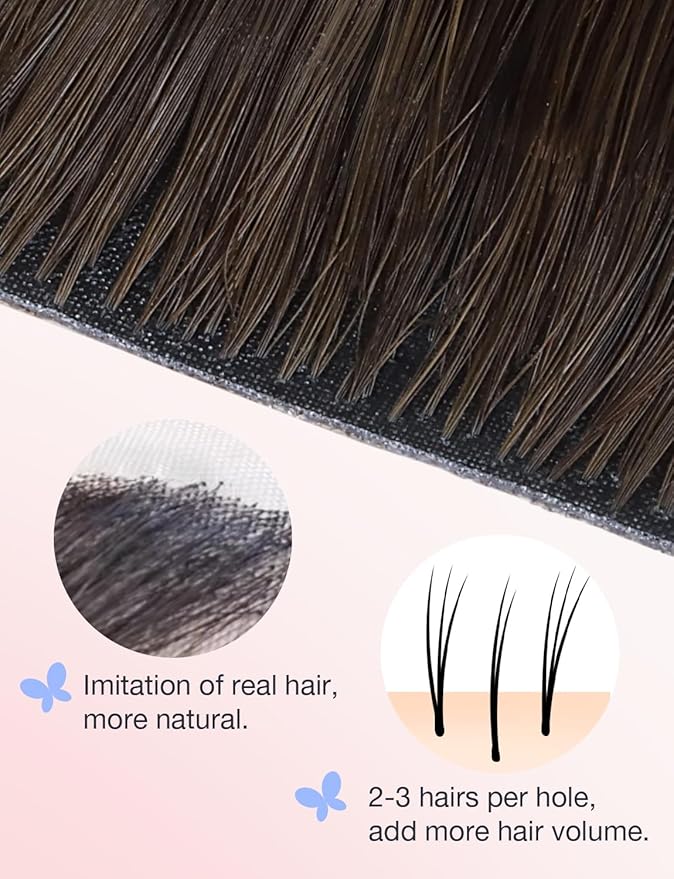 DOORES Invisible Tape in Hair Extensions Human Hair Invisi Edge, Dark Brown 10 Injection Tape-ins with 10 Injection Tape-ins 50g 18 Inch, Virgin Human Injected Tape in Extensions