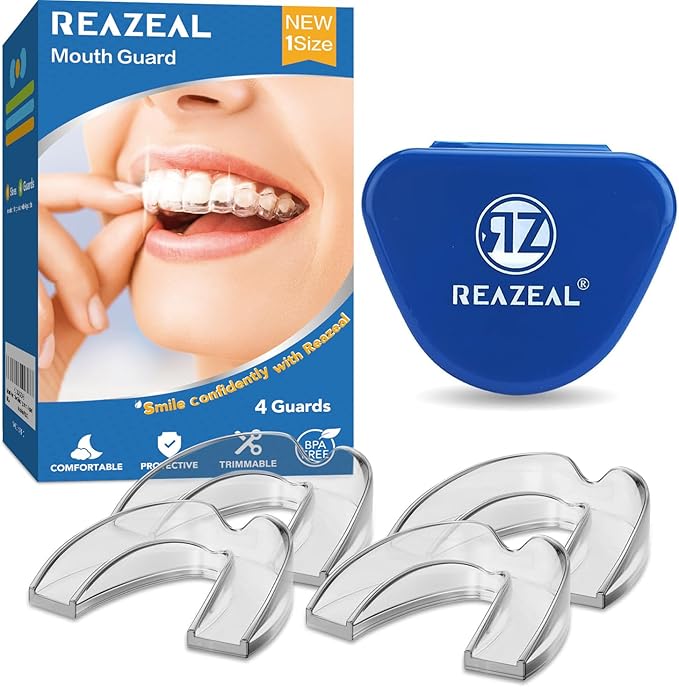 Mouth Guard for Grinding Teeth at Night: Moldable Dental Guard for Sleeping - Nighttime Protection for Teeth (4 Counts)