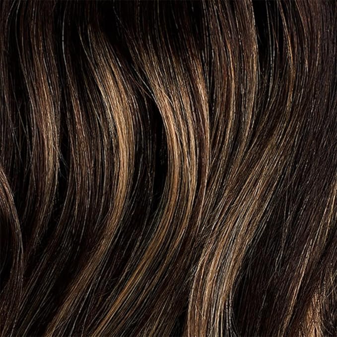 Luxy 100% Remy Human Hair Extensions for Thin Hair Thinning Hair Fill-Ins – 6 Seamless Wefts Multi-Dimensional Color Blend - Natural-Looking Volume & Coverage 50 grams 12" Dark Brown Balayage