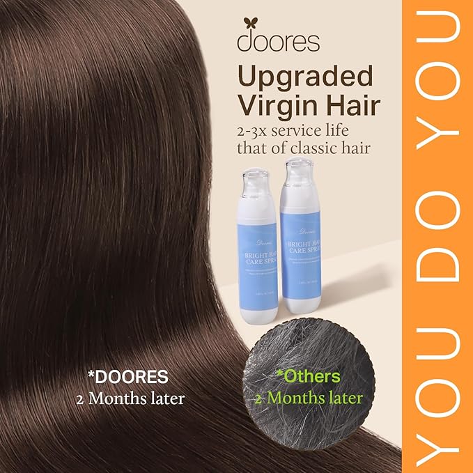 DOORES Ktip Human Hair Extensions, Chocolate Brown 18 Inch 50g/50s, U Tip Extensions Straight Keratin