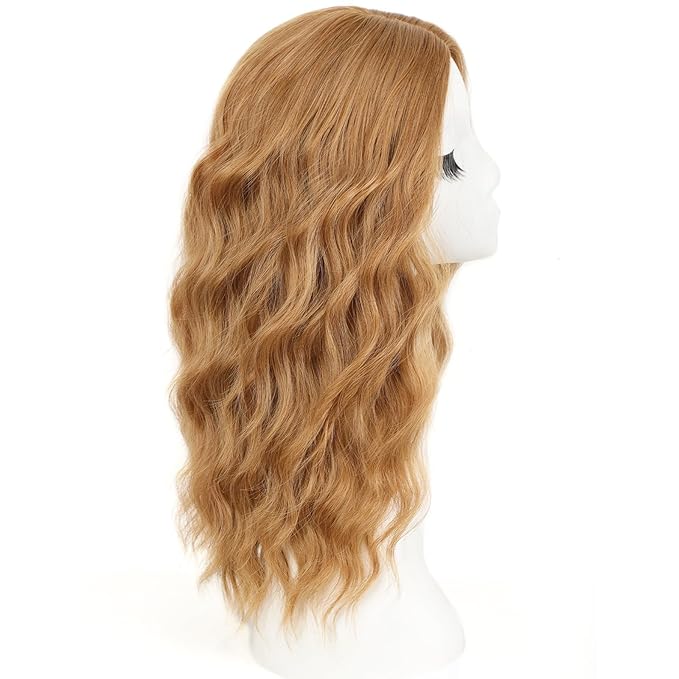 AISI HAIR Honey Blonde Wig for Women Medium Length Wave Curly Glueless Synthetic Heat Resistant Hair Wigs for Daily Party Cosplay
