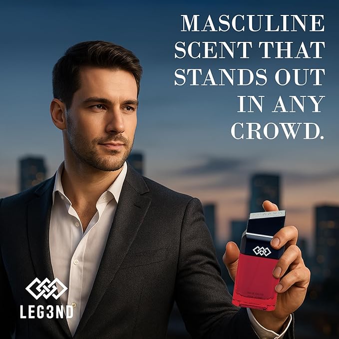 LEG3ND Pour Homme Set of 3 Cologne Spray - 0.5/15ml Eau de Parfum Spray Long-Lasting Scent with Elegant & Sleek Glass Bottle - Fragrances for Men Gift Set with Luxurious Fresh & Musculine Notes