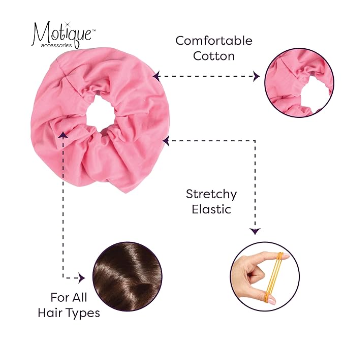 Jumbo Cotton Scrunchie Hair Tie (Bubble Gum)