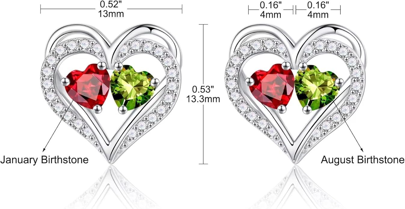 Iefil Christmas Gifts for Women Wife - 925 Sterling Silver Birthstone Earrings, Anniversary Birthday Gifts for Women Wife Girlfriend Mom
