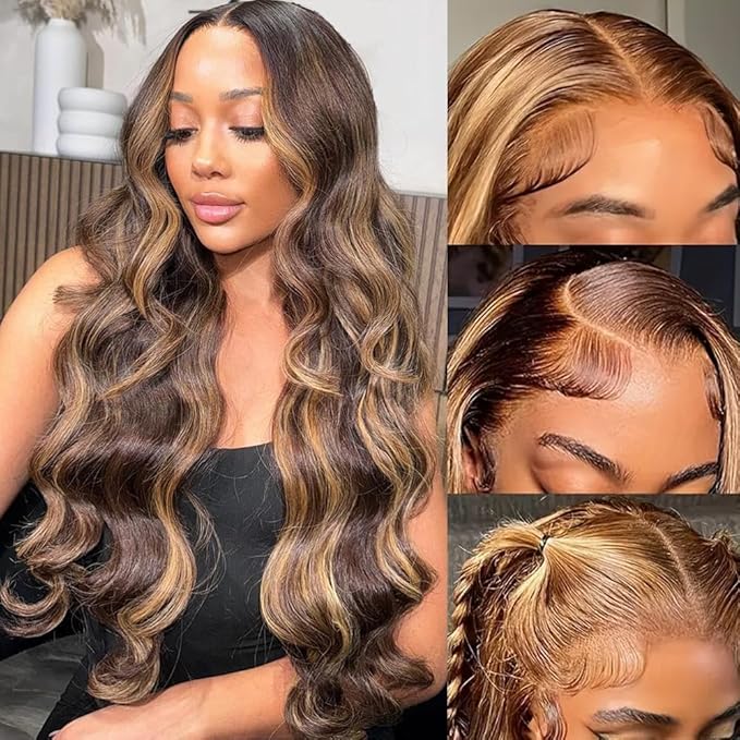 Honey Blonde Wig Human Hair Body Wave 13x6 Lace Front Wigs Human Hair Wigs For Black Women 32 Inch
