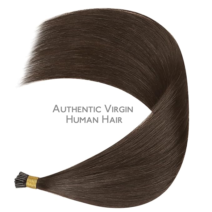 WENNALIFE I Tip Hair Extensions Human Hair, 50g 100s 16 Inch Chocolate Brown Remy Itip Human Hair Extensions Invisible Itips Straight I Tips Fusion Extensions Real Human Hair