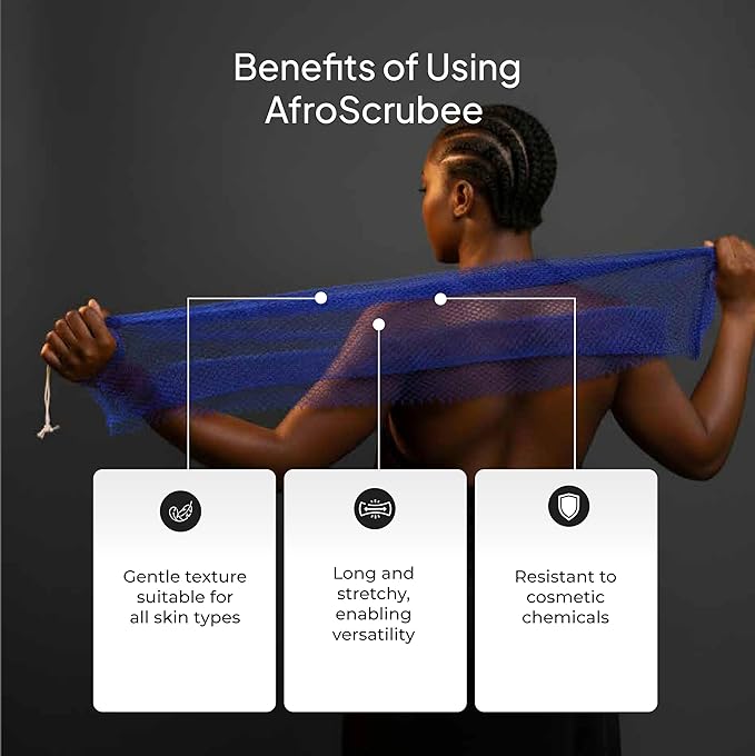 Authentic African Net Sponge Exfoliating Bath Sponge (Royal Blue)