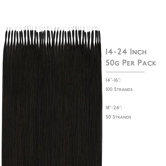 WENNALIFE Nano Bead Hair Extensions Human Hair, 50g 100s 14 Inch Natural BlackReal Human Hair Extensions for Women Invisible Nano Ring Hair Extensions Remy Human Hair Extensiones De Cabello Humano