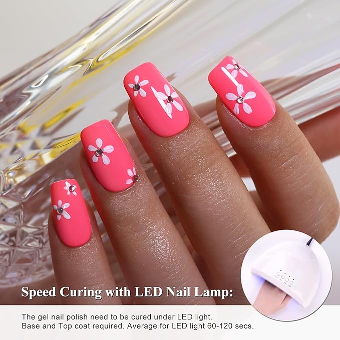 Imtiti Pink Gel Nail Polish, 1Pcs Pink Soak Off UV LED Gel Polish, Long Lasting, Nail Art Manicure Salon DIY at Home for Spring and Summer (0.34 Fl Oz-990)