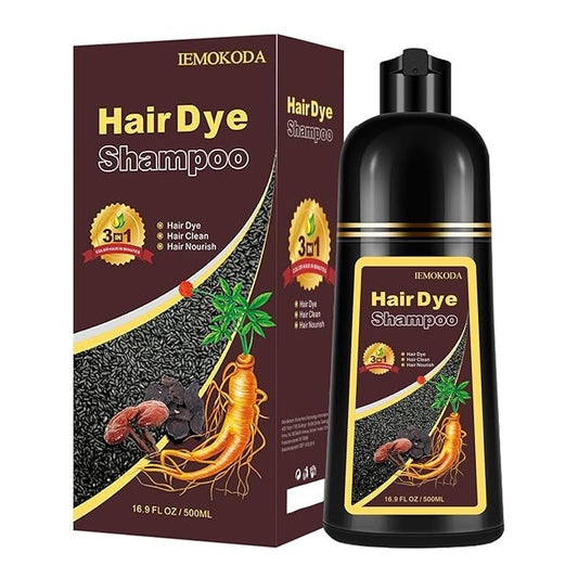 Dark Coffee Hair Dye Shampoo 3 in 1 for Gray Hair, Long-lasting & Natual Hair Color Shampoo, Herbal Ingredients Natural Shampoo Hair Dye Effect in Minutes, Gifts for Men Women 500ml